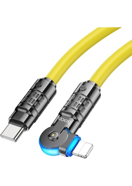 Hoco U118 Döner Başlıklı Pd To iPhone Lightning Hızlı Şarj ve Veri Kablosu-(1 - KA8275-8803