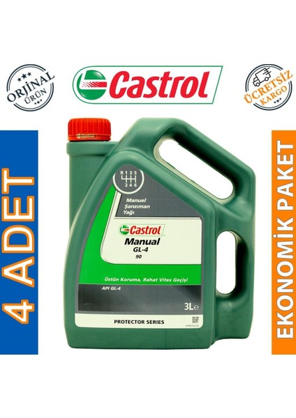 Manual 90 Gl-4 Şanzıman ve Diferansiyel Yağı 4 x 3 L