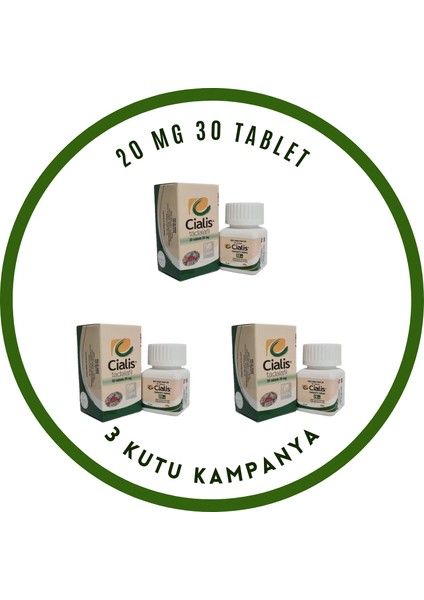 CIALIS_20 Mg x 3 Kutu Kampanya Orjinal 30'lu Tablet Erkekler Için Geciktiricilî Sertleştiricilî Performans Güç Kuvveti Artırıclıı Karekodlu Ambalaj Cıalıs_hap