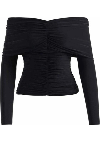 Keskin Stil: Go Off-Shoulder Ruching Detaylı Üst - Rahat ve Şık Kombinler Için fiyatları