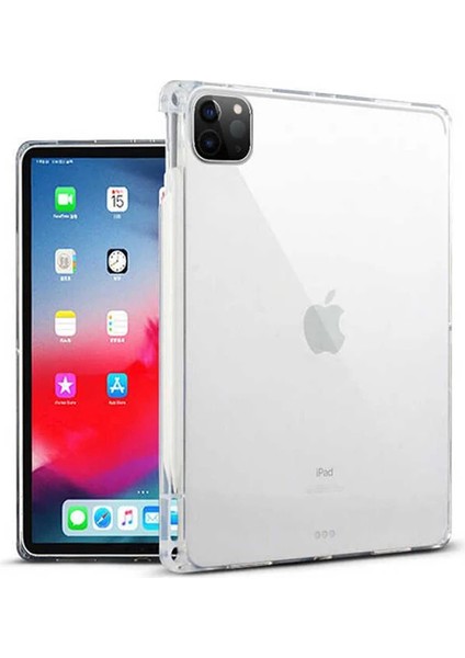 Ally iPad Pro 12.9-Inch (2021)-(2020)-(2018) Kalem Yerli Şeffaf Silikon Kılıf-(19 - KA7365-4612