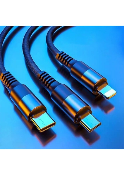 Wekome 3WDC-125 In1 Type-C+Iphone+Micro USB Şarj Kablsu 1.20CM-(1903) - KA4661-7490 fiyatları