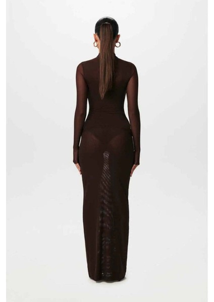 Mesh Sheer Maxi Top - Şık ve Konforlu, %95 Naylon, %5 Spandeks fiyatları