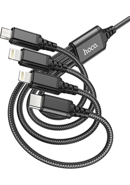 Hoco X76 4in1 Type-C + iPhone Lightning + Micro USB 2A Şarj KABLOSU-(1903) - KA8903-2297 fırsatları