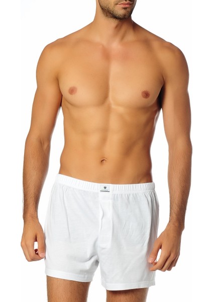 Loose Fit Erkek Boxer 9535 Beyaz