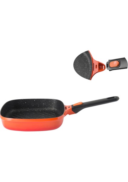 Gem Çıkarılabilir Saplı Stay Cool Izgara Tava Turuncu 24 Cm
