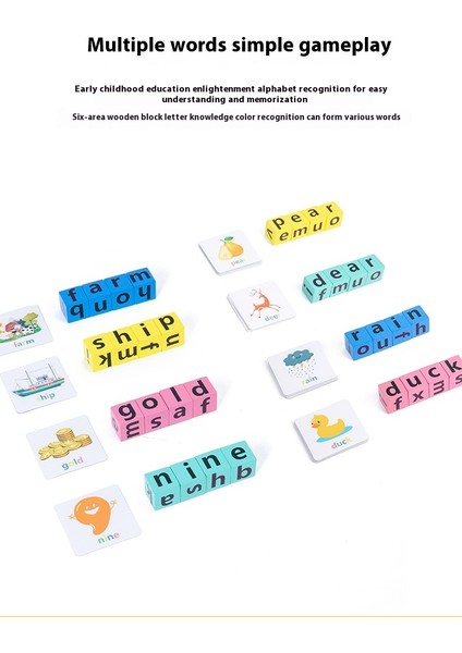 Çocukların Eğlenceli Ingilizce Yazım Kelimeleri Erken Öğrenme Aydınlanma Ingilizce Öğrenme Kartları Erken Öğrenme Ebeveyn-Çocuk Etkileşimi (Yurt Dışından) fırsatları