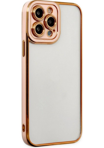 iPhone 13 Pro Kılıf Liva Lens Silikon - Rose - KA4136-5099