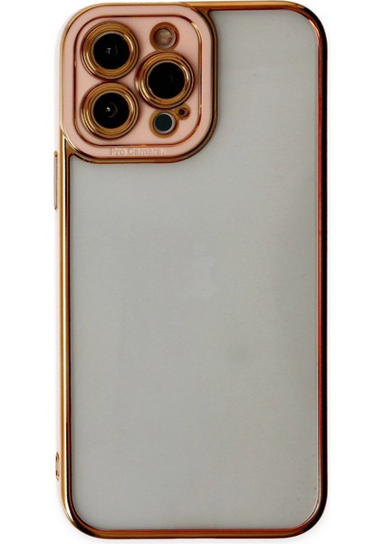 iPhone 13 Pro Kılıf Liva Lens Silikon - Rose - KA4136-5099