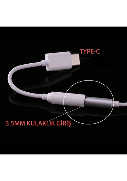 Type-C 3.5mm Kulaklık Dönüştürücü Aparat Aux Çevirici ADAPTÖR-(1903) - KA8365-3640