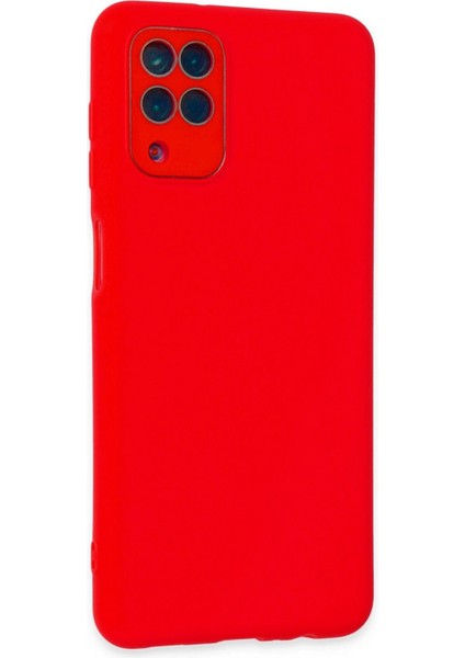 Samsung Galaxy A22 Kılıf Lansman Glass Kapak - Kırmızı - KA3464-7572