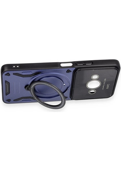 Xiaomi Poco C61 Kılıf Joy Lens Standlı Kapak - Mor - KA1212-8416