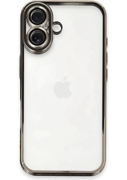 iPhone 16 Plus Kılıf Lensli Silikon - Titanyum Gri - KA6405-5964