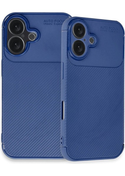 iPhone 16 Kılıf Auto Focus Karbon Kapak - Lacivert - KA9323-3879 modelleri