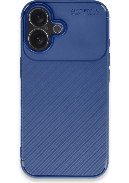 iPhone 16 Kılıf Auto Focus Karbon Kapak - Lacivert - KA9323-3879 fırsatları