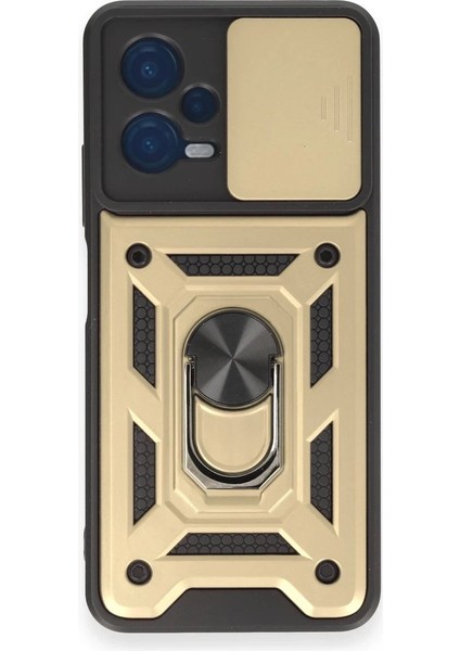 Xiaomi Redmi Note 12 4g Kılıf Pars Lens Yüzüklü Silikon - Gold - KA5047-8722