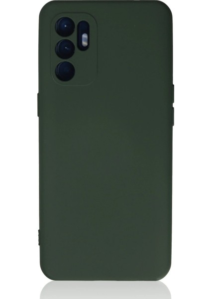 Oppo Reno 6 Kılıf Nano Içi Kadife Silikon - Koyu Yeşil - KA9072-8013