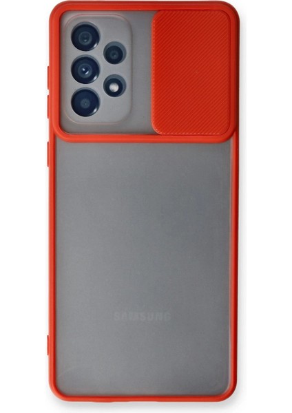 Samsung Galaxy A33 5g Kılıf Palm Buzlu Kamera Sürgülü Silikon - Kırmızı - KA5356-4609