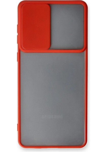 Samsung Galaxy A33 5g Kılıf Palm Buzlu Kamera Sürgülü Silikon - Kırmızı - KA5356-4609