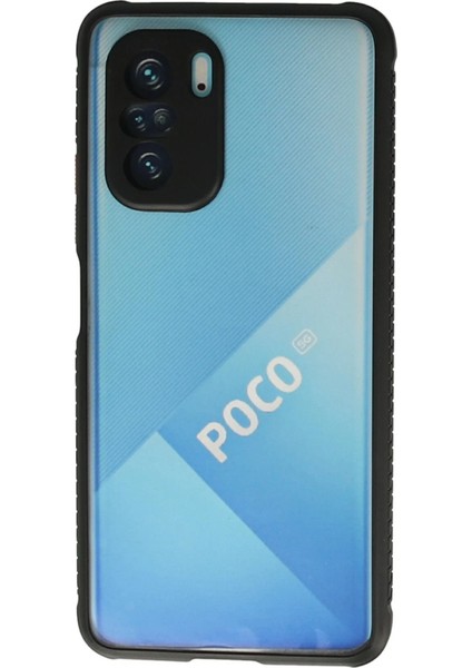 Xiaomi Poco F3 Kılıf Miami Şeffaf Silikon - Siyah - KA1897-7411