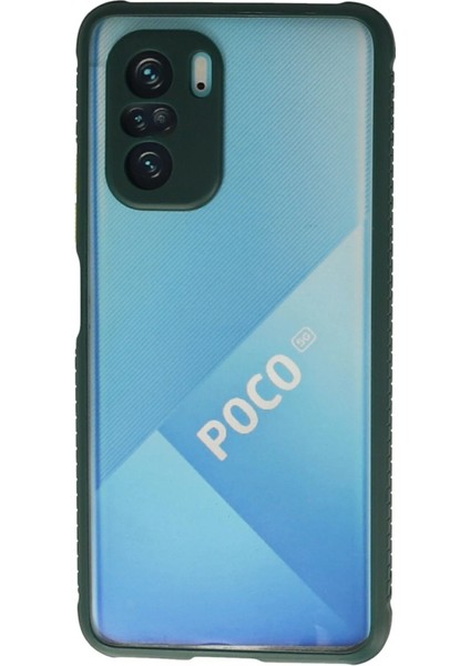 Xiaomi Poco F3 Kılıf Miami Şeffaf Silikon - Koyu Yeşil - KA4675-4645