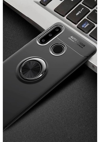 Huawei Y6P Kılıf Range Yüzüklü Silikon - Siyah - KA2720-7911
