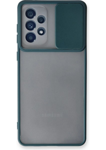 Samsung Galaxy A53 5g Kılıf Palm Buzlu Kamera Sürgülü Silikon - Yeşil - KA8221-8643