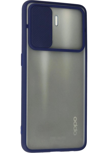 Oppo Reno 5 Lite Kılıf Palm Buzlu Kamera Sürgülü Silikon - Lacivert - KA8247-9046