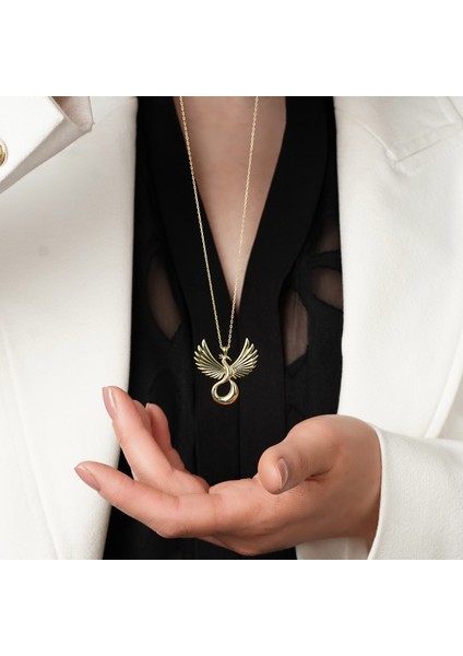 Anka Kuşu Taşsız Altın Kolye AK87 fırsatları