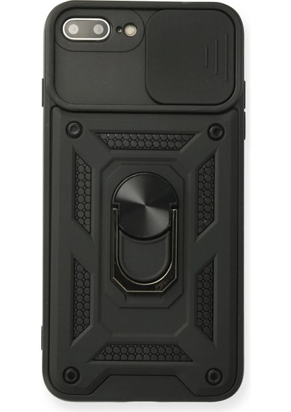 iPhone 7 Plus Kılıf Pars Lens Yüzüklü Silikon - Siyah - KA2413-7570