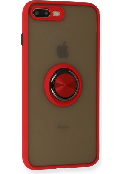 iPhone 7 Plus Kılıf Montreal Yüzüklü Silikon Kapak - Kırmızı - KA8888-2308 fiyatları