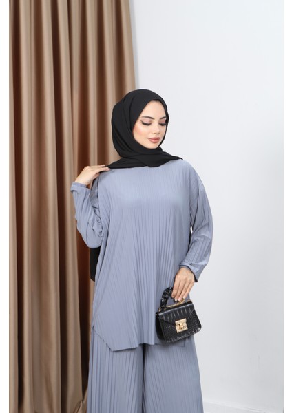 Piliseli Bol Kesim Pantolonlu Takım modelleri