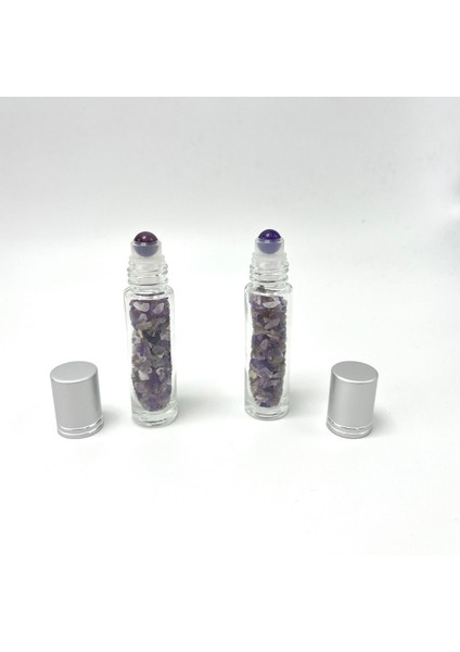 Renkli Doğal Taş Esans Şişesi ve Roller Masaj Aleti 10ML indirimleri