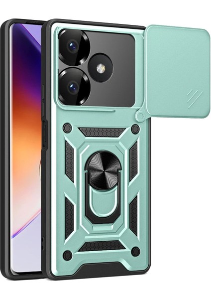 Xiaomi Redmi 13 4g Kılıf Pars Lens Yüzüklü Silikon - Yeşil - KA3780-8536