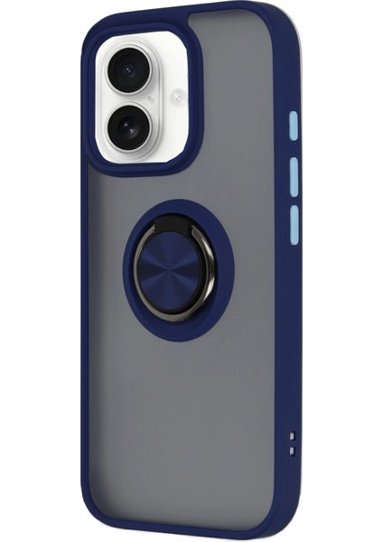 iPhone 16 Kılıf Montreal Yüzüklü Silikon Kapak - Lacivert - KA9007-4778 fiyatları