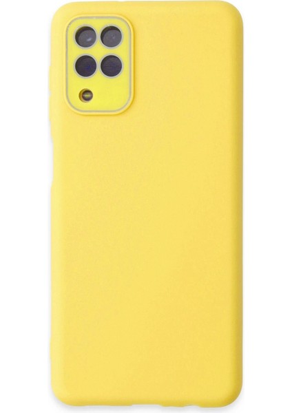 Samsung Galaxy A22 Kılıf Lansman Glass Kapak - Sarı - KA9762-4138
