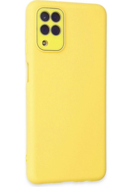 Samsung Galaxy A22 Kılıf Lansman Glass Kapak - Sarı - KA9762-4138