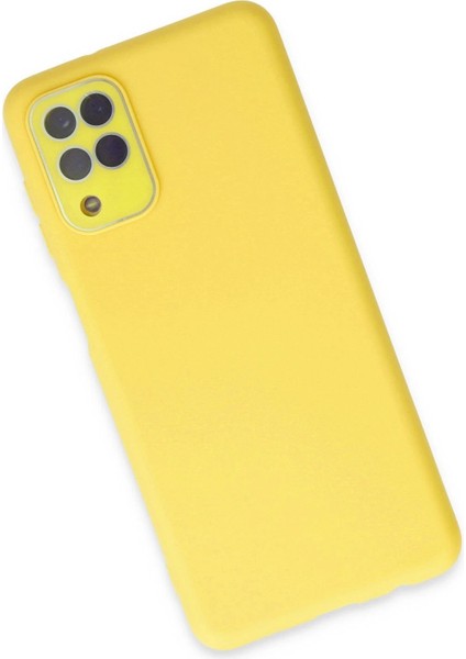 Samsung Galaxy A22 Kılıf Lansman Glass Kapak - Sarı - KA9762-4138