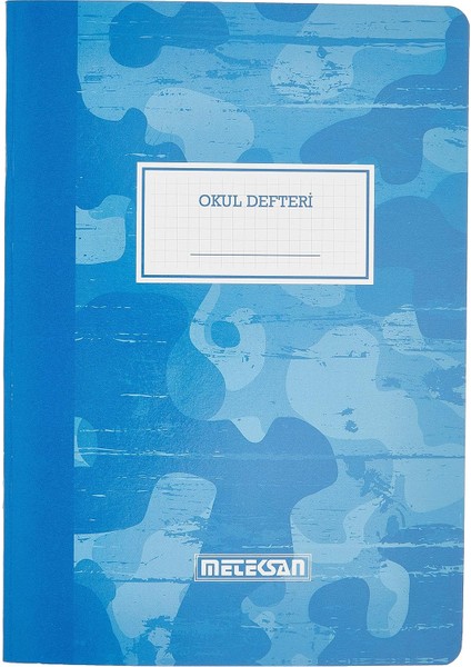 A4 Kareli Okul Defteri Mavi Kamuflaj 60 Yaprak