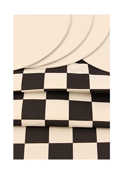 Beyaz Büyük Kare Desenli Dijital Baskılı Runner Amerikan Servis 40X150 cm fiyatları