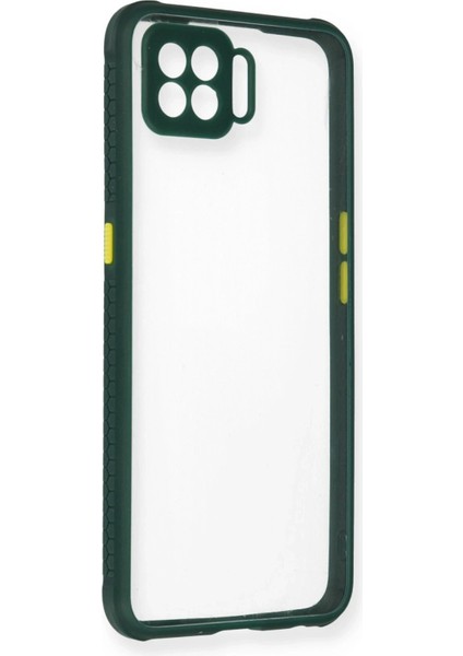 Oppo Reno 4 Lite Kılıf Miami Şeffaf Silikon - Koyu Yeşil - KA9940-5325