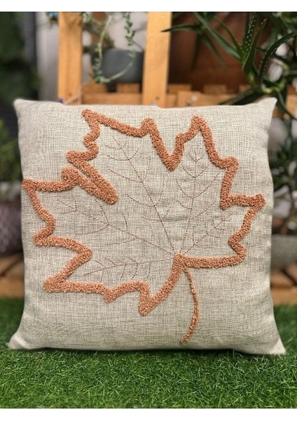 Homesepet Punch Nakışlı Keten Kırlent Kılıfı Çınar Yaprağı Desenli ( 2 Adet) modelleri