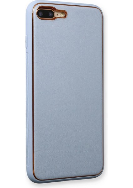 iPhone 7 Plus Kılıf Coco Deri Silikon Kapak - Açık Mavi - KA6581-3623 modelleri