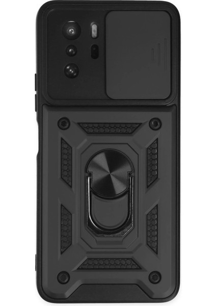 Xiaomi Poco X3 Gt Kılıf Pars Lens Yüzüklü Silikon - Siyah - KA1973-9423