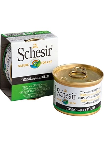 Schesir Ton Balıklı ve Tavuklu Jöleli Konserve Kedi Maması 85 gr