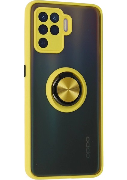 Oppo Reno 5 Lite Kılıf Montreal Yüzüklü Silikon Kapak - Sarı - KA5039-1960 fiyatları