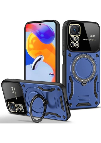Xiaomi Redmi Note 11 Pro Kılıf Joy Lens Standlı Kapak - Lacivert - KA3223-9035