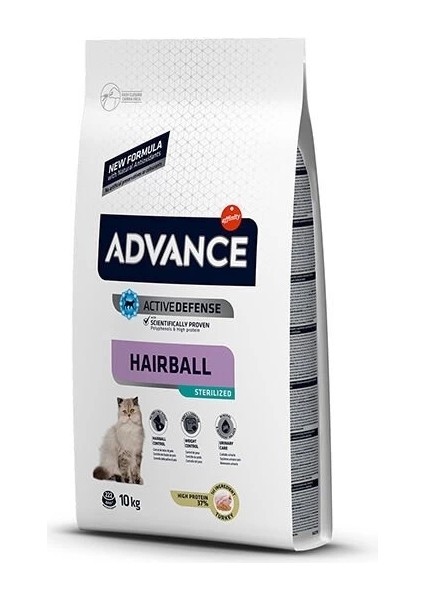 Advance Hairball Tüy Yumağı Önleyen Hindili Kısır Kedi Maması 10 kg