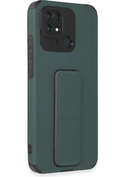Xiaomi Redmi 10C Kılıf Mega Standlı Silikon - Yeşil - KA4858-5422