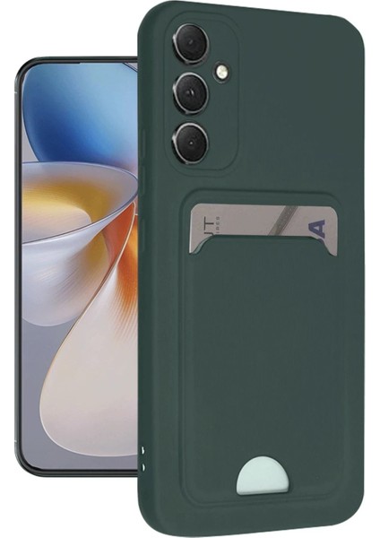 Samsung Galaxy S24 Plus Kelvin Kartvizitli Silikon - Koyu Yeşil - KA8473-4467
